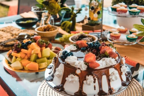 dessert cake on table